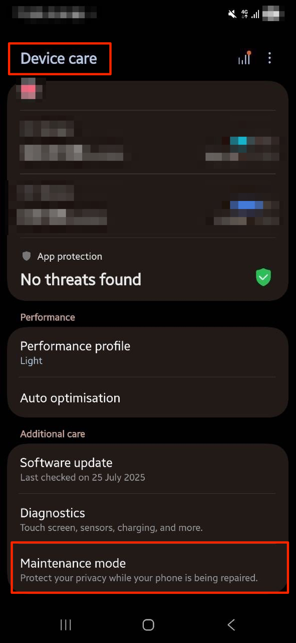 Samsung Maintenance Mode